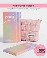 Pack de 5 diseños gel stickers + bolsa