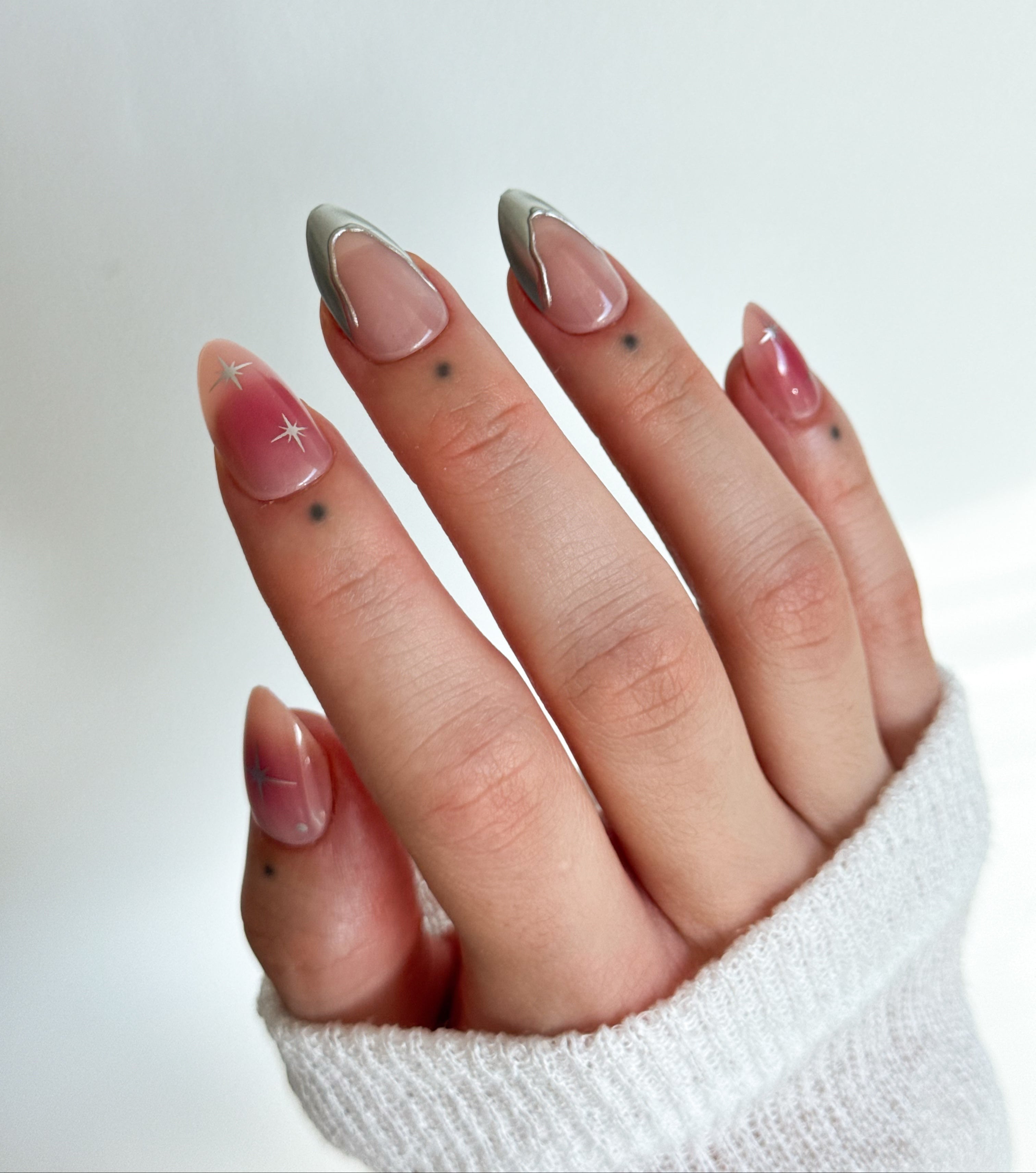 Silver Lining - soft gel press on