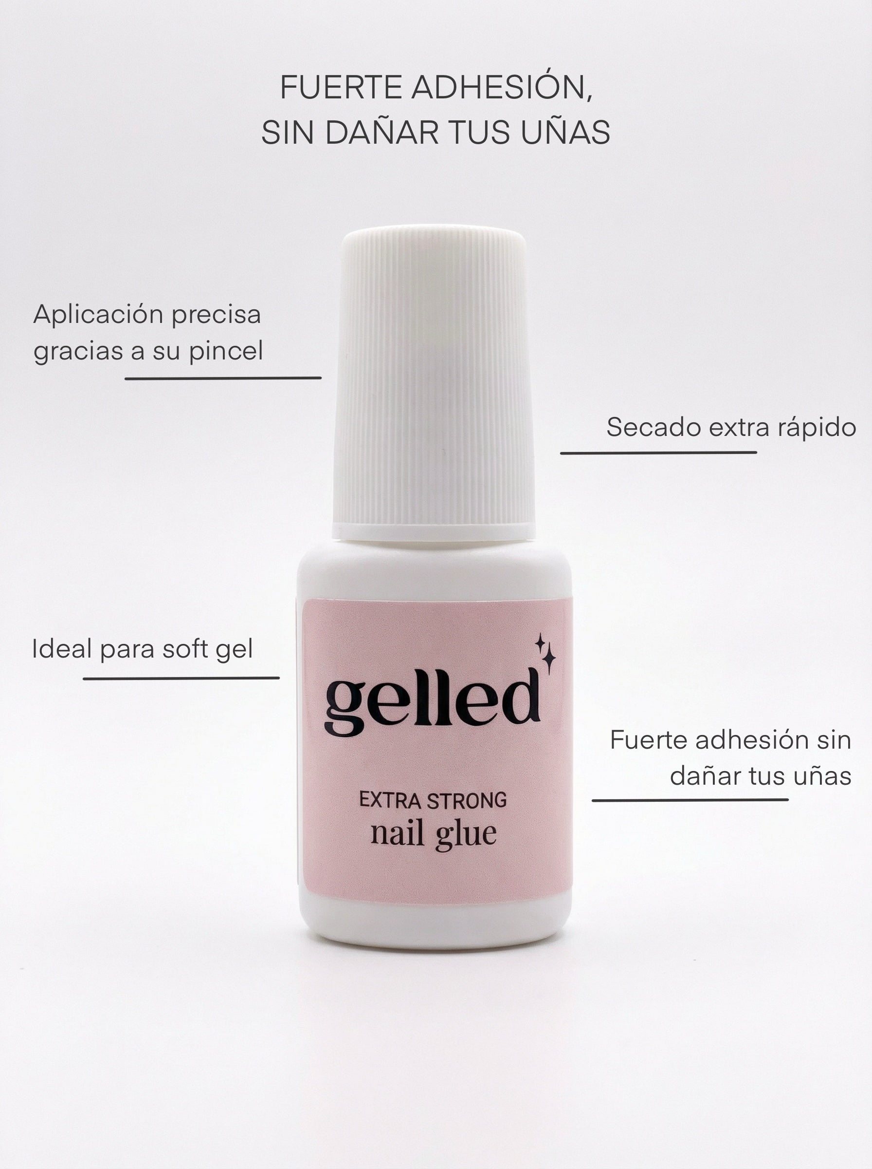 Pegamento para soft gel con pincel